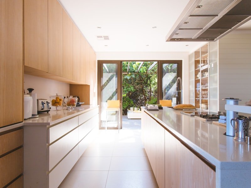 Renovated kitchen with island and cabinetry